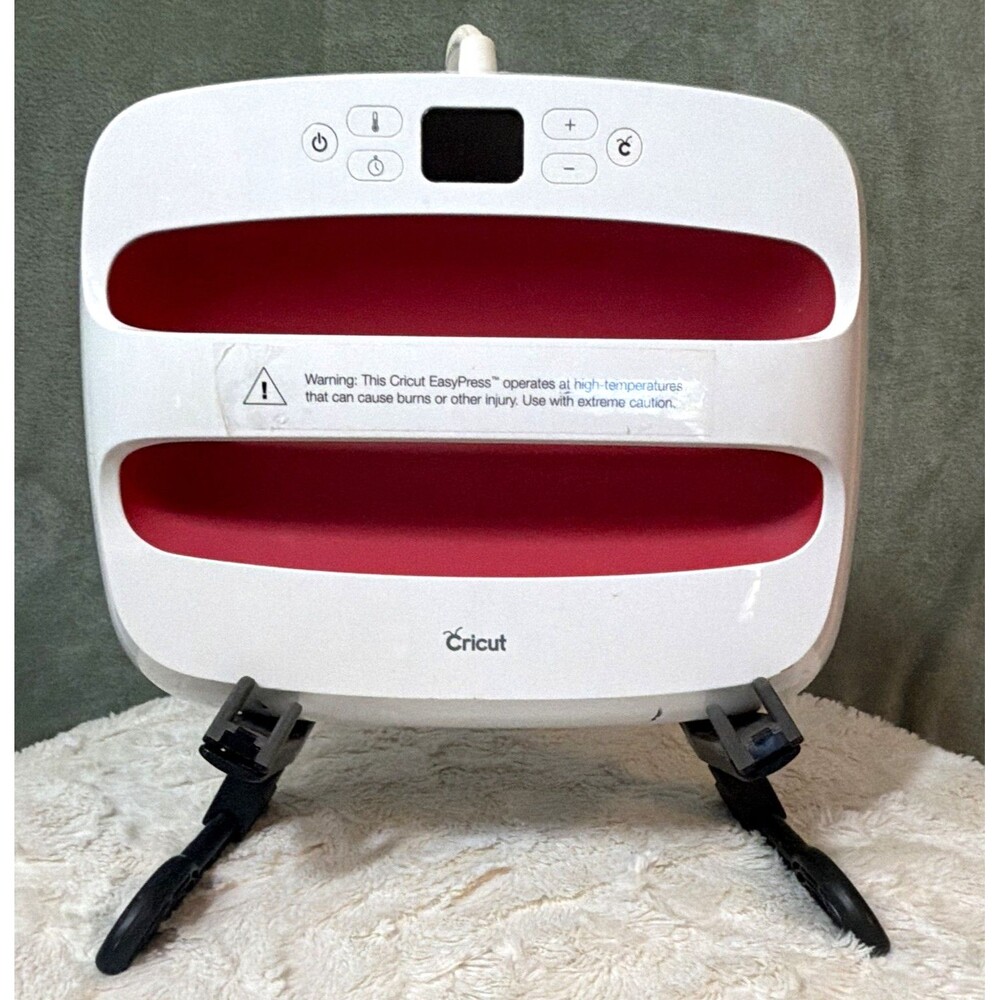 Cricut EasyPress 2 12x10 Heat Press CHP220B2 White Red w/ Safety Base Tested
